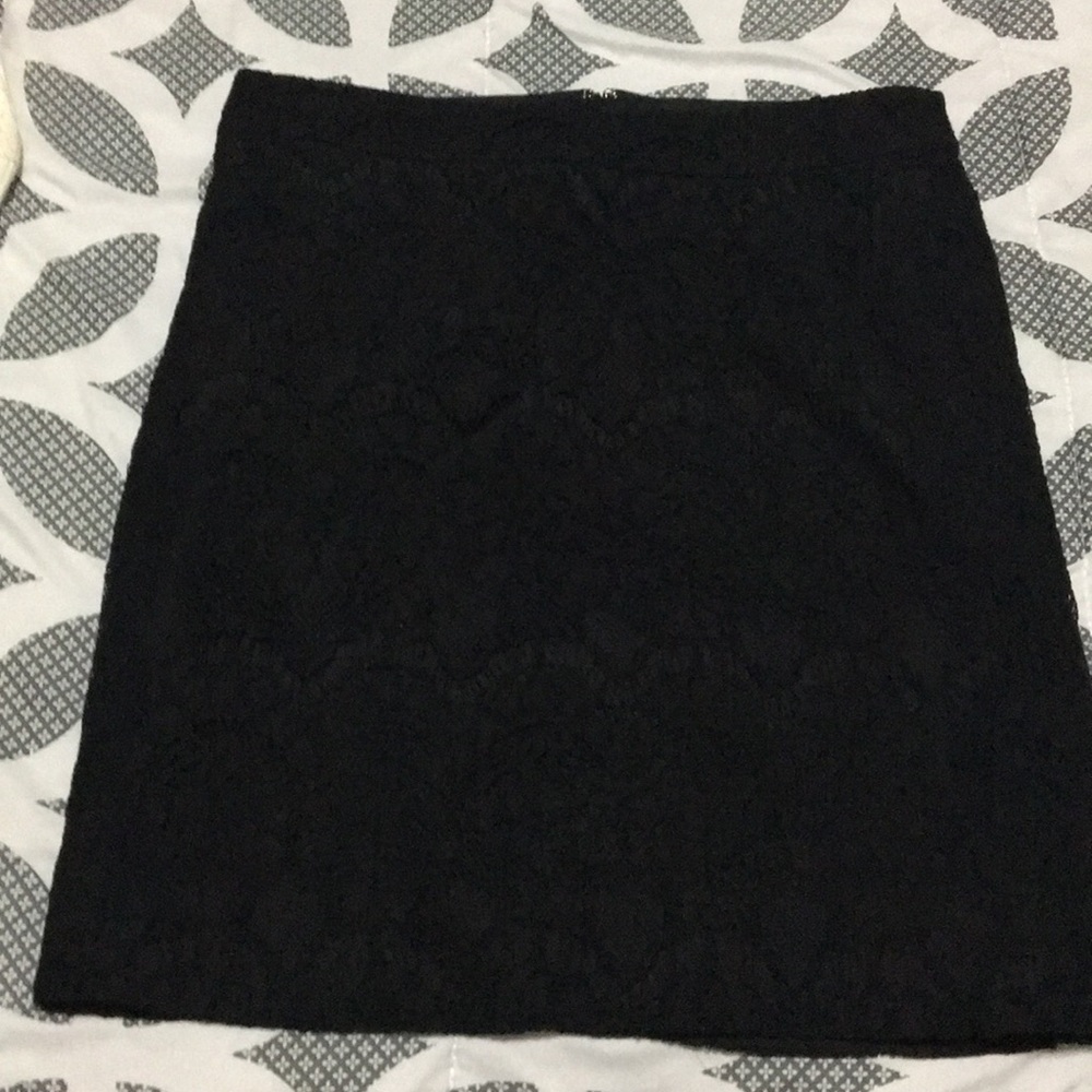 JCrew black lace skirt